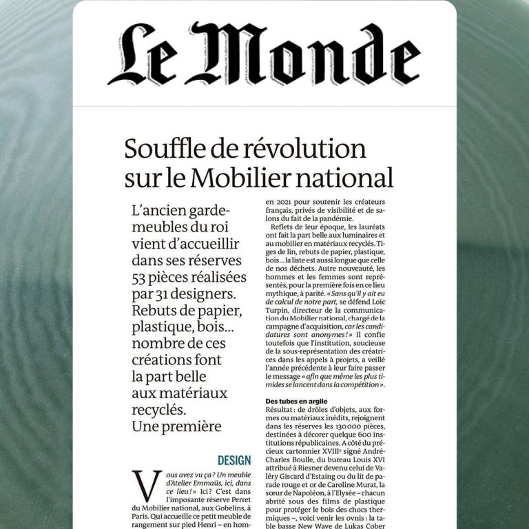 Le Monde - Souffle de révolution sur le Mobilier national